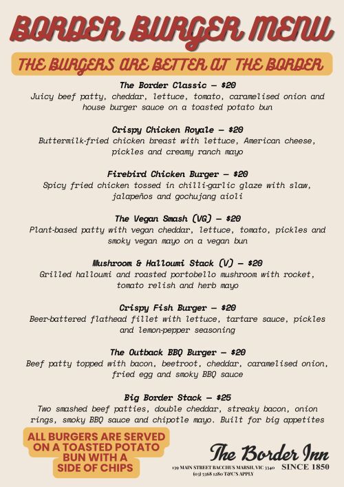 Burger Tuesdays Menu Burger Tuesdays Menu